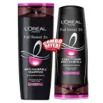 L'Oreal Paris Anti-Hair Fall Shampoo 180 ml & Conditioner 180 ml, for Hair Growth, For Thinning & Hair Loss,Fall Resist 3X ,(Pack of 2)