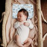 Kradyl Kroft Baby Head Shaping Pillow with 100% Cotton Removable Cover | Applr Biogen Foam Construct | New Born Pillow for Flat Head Prevention (Rainbow Rain)