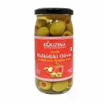 Kouzina Greek Halkidiki Green Olives Stuffed with Pimento Paste, 200g