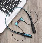 DWISAPTTI B11 Wireless Bluetooth Neckband Earbud Portable Headset Sports Running Sweatproof Compatible with All Android Smartphones Noise Cancellation.(BLUE)