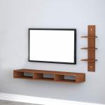 Anikaa Revolt Engineered Wood Wall Mounted TV Entertainment Unit (Walnut)- Ideal for Upto 43