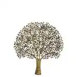 Kalarambh Bharat Haat Yellow Brass Kalpavruksh Tree Handicraft Art 80 x 2.54 x 86.3 cm