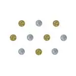 Comet Busters Beautiful Handcrafted Gold and Silver Glitter Shimmer Bindis (7mm) (BIN1962) Pack of 1