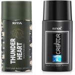 RIYA Thunder Heart & Creator Body Spray Deodorant Combo Pack , Long-Lasting Fragrance Perfume Body Spray - For Men (300 ml, Pack of 2)