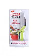 PAN P@CIFIC Clever Cutter Assorted Stainless Steel, Alloy Steel 6-In-1 Multipurpose Bottle Opener Peeler Slicer Chopper Fish Scaler Kitchen Knife With Cutting Board