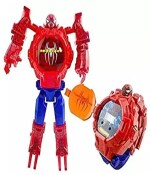 Synlark Action Figure Super Hero Robot Deformation Toy Digital Wristwatch for Kids (Multicolor)