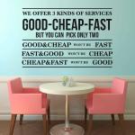 StickMe Multicolor Vinyl Service Good Cheap Fast Office Inspirational Motivational Quotes Wall Sticker