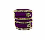 Aashirwad Traders Handmade Purple Plastic and Silk Thread Kundan Bangle (Women) - 2.8 (set of 6)