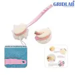 GRIDLAB 2 IN 1 Exfoliating Bath, Massage Bristles Suitable 2 IN 1 Back Body Bath Brush with Bristles and Loofah Back Scrubber