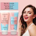 Glamveda Rice & Ceramide Korean Glass Skin Combo ( Face wash + Peel Off Mask )