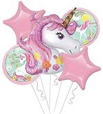 Grand Shop Multicolor Aluminium Large Unicorn Shape Balloon Round And Star Foil Balloons