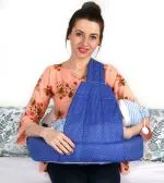 Mothersyard Nursing Pillow, Breastfeeding Support Cushion, Pregnancy Pillow, Designed for Newborn Babies and Moms - Polka Blue