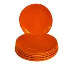 Mehul Melamine Dinner Plates, Full plates, Plates set of 6, Round Shape, Size Diameter- 28 cm, Orange Color.