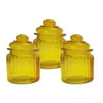 Pure Source India Yellow Glass Jars & Containers 7 X 13 Cm350 Milliliters