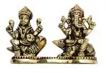 athizay diwali deepawali Laxmi Ganesh on their Vahan { owl and mushak respectively } Brass Idol Statues For temple and Home decoration Antique Golden Finish