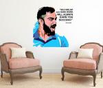 LANSTICK Multicolor Virat Kholi Image with Self Believe Motivational Quote Self Adhesive Wall Sticker