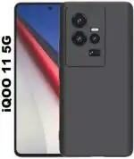 XOVO Back Cover for iQOO 11 5G (Black, Dual Protection, Silicon, Pack of 1)