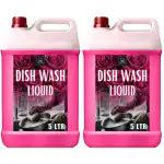 BLISS & BLUSH Dishwash Liquid 10 Liter Pink With Rose Fragrance, Leaves No Residue, Grease Cleaner For Utensils