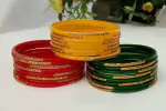 Laal Amrood Glass Bangles For Women Multi Color Chudi Set (24 Bangles)