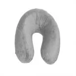 VIAGGI Inflatable Travel Pillow With Fleece Cover - Grey.