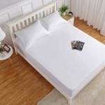 HOKIPO Elastic Fitted Bedsheet for Double Size 72 x 72 inches with 2 Pillow Cover, White (IN-700-WHT)