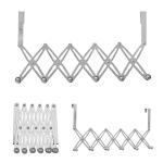 Grishva Expandable Stainless Steel Over The Door Hanger | Home Essential Space Saving Strong Cloth Hook Hanger | Behind Door Dress, Cloth, Bags Organizers Without Drilling Door (Extendable Hook, 2)