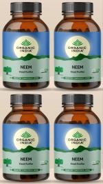 Organic India Neem Veg Capsule Ayurvedic Medicine (4 Packs, 180 Veg Capsule in Each Pack)