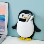 QinPin Self-Adhesive Penguin Shaped Toothbrush Holder Bathroom and Kitchen Wall Organizer Pack of 1