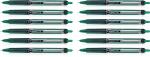 Pilot Hi-Tecpoint V7 RT Fine Point Liquid Ink Pen | Tip Size - 0.7MM | Retractable and Refillable | Dimpled Rubber Grip with Unique Dimple Tip Technology | Ink Colour - Green | Pack of 12