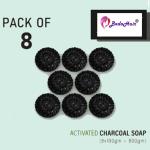 BADA HAIR Activated Charcoal Soap for skin whitening, Treat Oily Skin Pack of 8
