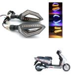 Kozdiko 4 Pcs D Shaped Bike 9 LED Turn Signal Lights Blinker Front & Rear Side Indicator Light for Hero NYX 12