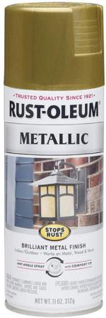 Rust-Oleum STOPS RUST 7275830 Metallic Spray Paint BURNISHED BRASS, 312 grams