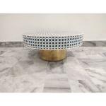 Afasana Handicrafts, Bone Inlay Center Table, Bone Inlay Coffee Table, Blue Color Table, Home Use Unique Design Made in India