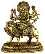 Kalakrithi Classic Metal Goddess Chamundi or Durga MATA Statue 22.9 x 10.2 cm