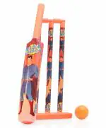 KiddyBuddy - Baby's Little World Cricket Bat with Ball & Stumps - Orange