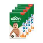 Teddyy Easy Large (L) Size - 48 diapers| Pack of 4 |(9-14 kg)Baby Diaper Pants Upto 10hrs Protection, Anti bacterial, Anti Rash