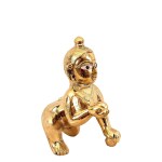 DARIDRA BHANJAN -Metal Laddu Gopal Pital Statue, Bal Krishna Idols | Bal Gopal | Thakur Ji Brass for Pooja, Health, Wealth, Protection, Prosperity and Success, Made in India Best for Gifting (Small)