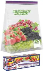 Shalimar Zip 'N' Lock Bag Press Fit ( Reusable ) size ( Small ) ZipLock Bag / Vegetable Bag / Freeze Bag / MultiPurpose Storage Bag Pack of - 3 ( 45 Bags ) Color - Natural