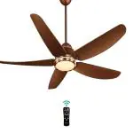 KUHL Stylish Fan Luxus C5| 30W| BLDC Technology| 5-Star Rated| Operate on Remote-Mobile-Alexa (15, Brown)