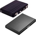 StealODeal Black Mini Briefcase Aluminium Alloy Credit Case With Plain 15 Card Holder (Set Of 2)