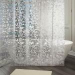 CASA-NEST PVC Transparent Size 54 inch x 108 Inch 9ft 3D AC Shower Curtain for Bathroom/PARTITION Stone008