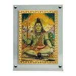 Hawai Lord Shiv Sankar Mahadev Photo with Acrylic Frame for Table Decor , Car Dashboard Décor, Prayer Room | Magnetic Replaceable Photo Acrylic Frame |SFDI154_ACRYLC_PKT