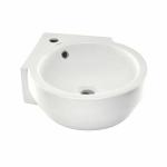 PARRYWARE ALCOVE Series Wall Mounted WASH BASIN (White) With Faucet Hole | 400x510x150mm, Round | Ceramic Basin/Sink for Bathroom, Living Room | NOT Table / Counter Top | C04671C