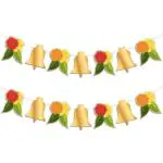 Festiko Flower Bell Banner, Festivals, House Hold Functions, Haldi Function, Ceremonies, Floral Bell Design Banner, Puja Decoration Banner, Party Decoration Supplies
