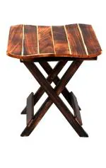 The WooDiN Wooden Folding Side Table | Coffee Table 12 INCH, Brown, Standard (Fold Table Squire)