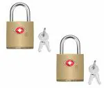 DOCOSS Pack of 2 Small Brass Lock TSA Approved Locks for Luggage with Keys,Travelling Locks Padlock(Gold) Visit the DOCOSS Store