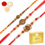 Jaiccha-Set of 3- 2035, 2033, 2147 Rakhi Threads with 400 gms of Soan Papdi