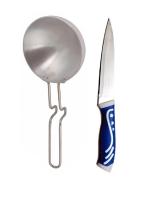First Front Aluminium Tadka Pan With Kitchen Vegetables Cutting Heavy Knife and (Multicolour, Pack of 2)