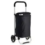 Inditradition Shopping Trolley Bag | Grocery Shopping Foldable Cart with Wheels, 54x24 cm (36 Liter) Bag Size (Black)