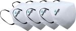 Heenrgy Biotech White Cotton Reusable Washable 3 Layer Cloth Mask (Pack Of 4)